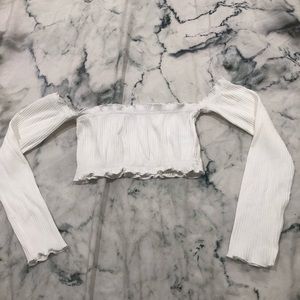 white cropped top